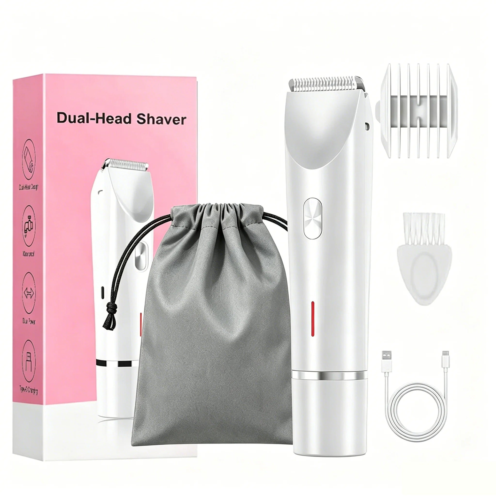 Electric Shaver for Woman Double Head Dual Purpose Female Razor Body Epilator Leg Underarm Bikini Electric Hair Remover Trimmer