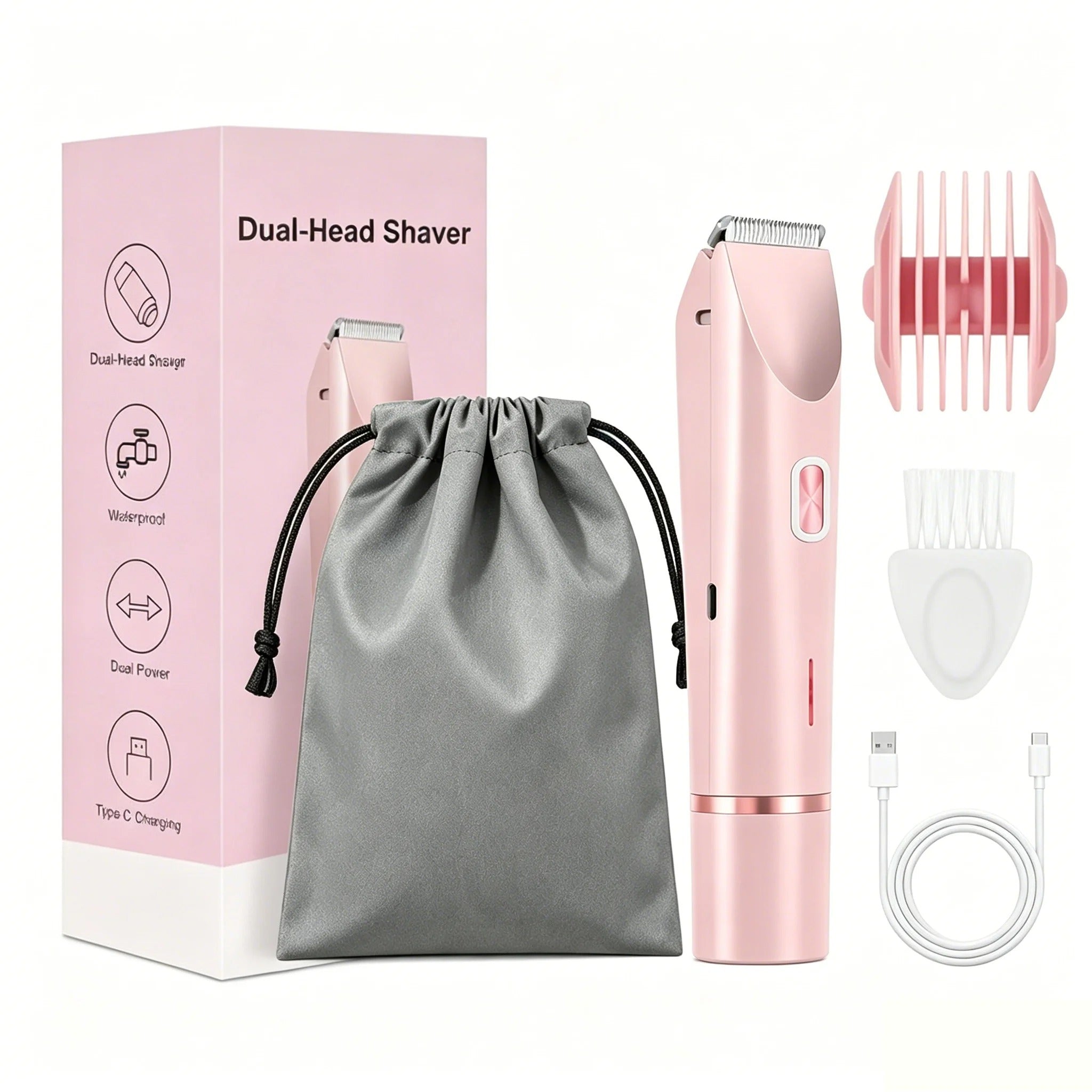 Electric Shaver for Woman Double Head Dual Purpose Female Razor Body Epilator Leg Underarm Bikini Electric Hair Remover Trimmer