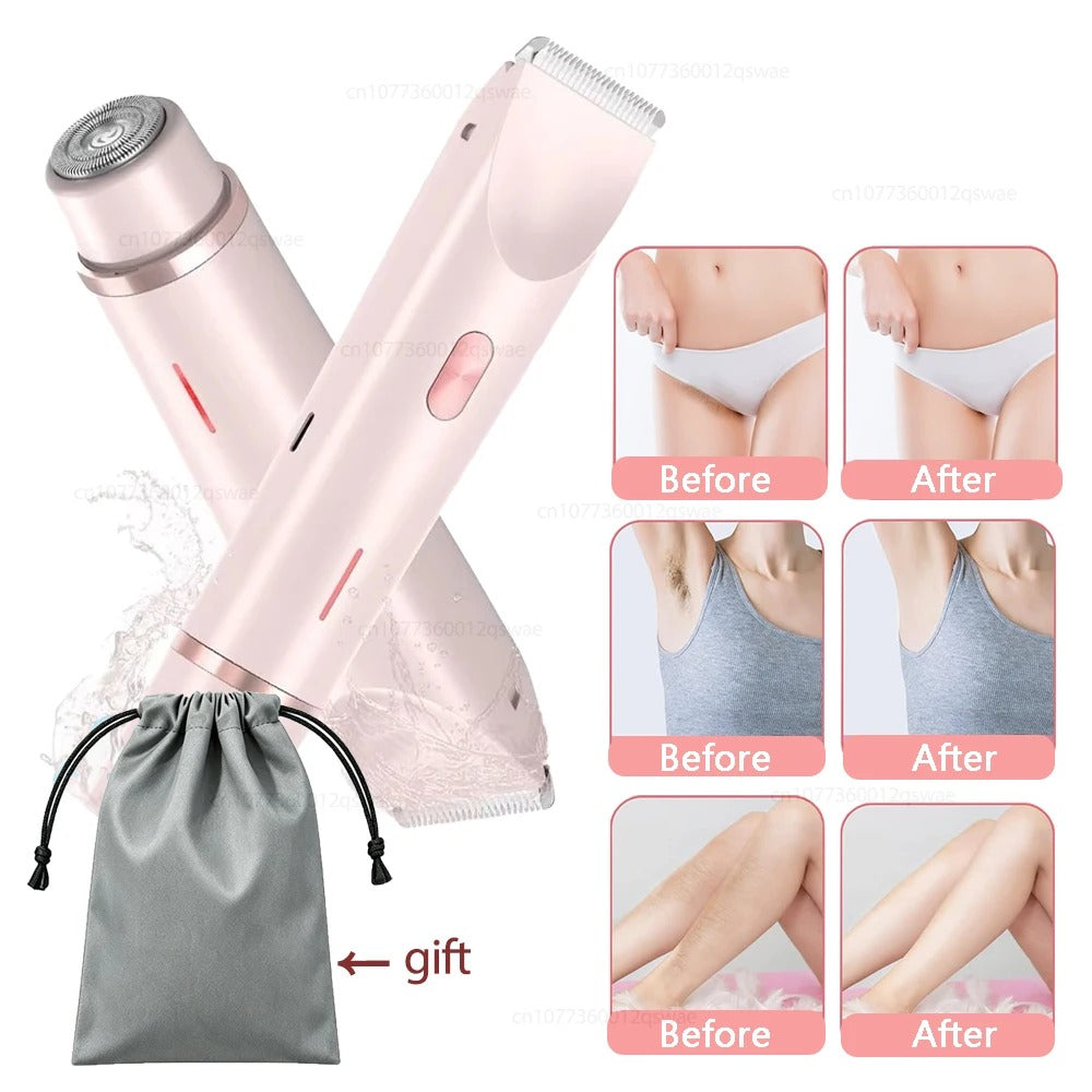 Electric Shaver for Woman Double Head Dual Purpose Female Razor Body Epilator Leg Underarm Bikini Electric Hair Remover Trimmer