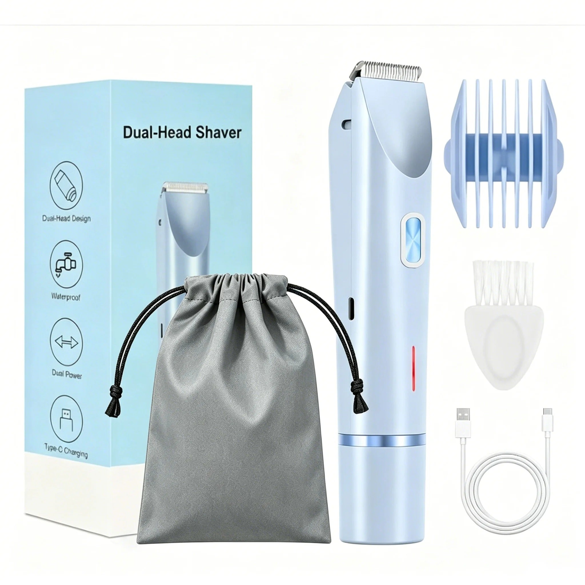 Electric Shaver for Woman Double Head Dual Purpose Female Razor Body Epilator Leg Underarm Bikini Electric Hair Remover Trimmer